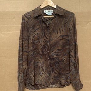 Carlisle silk long sleeve dressy blouse size 6 in great condition